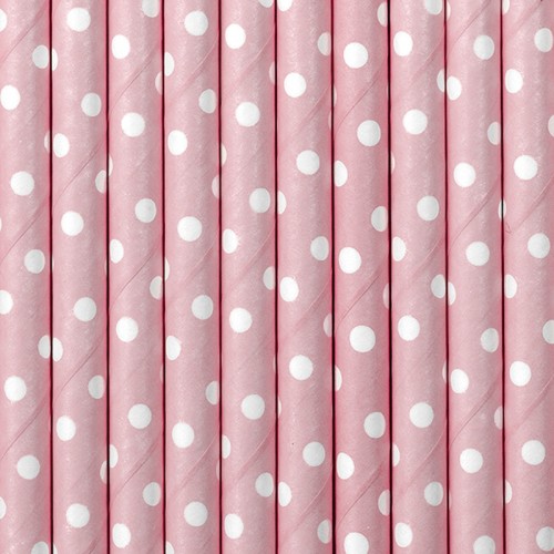 Palhinhas Rosa Claro Bolinhas